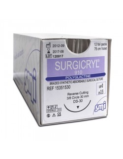 SURGICRYL 910 75CM DEC.4 (1) AIG.1/2 CERC. TRIANG. 26MM (X 12)