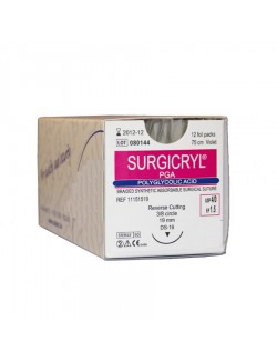 SURGICRYL PGA DEC.3,5  (0) PR 1/2 30MM 75 CM (X 12)